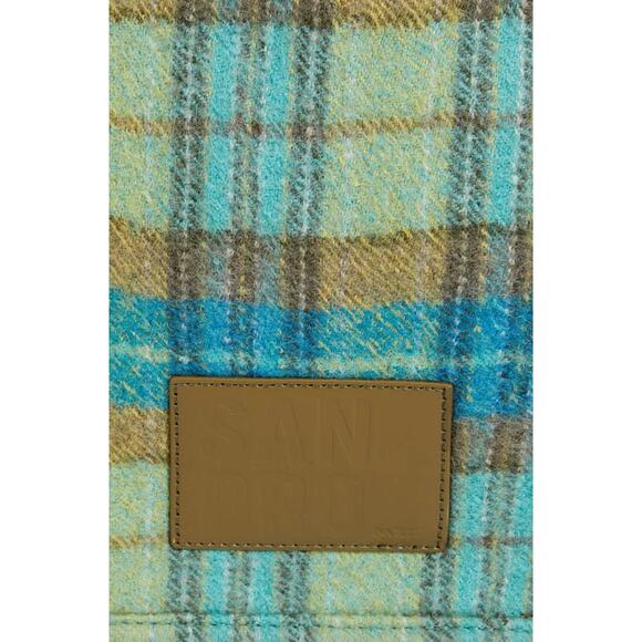 Sandro Kasbah Plaid Tote Bag Checked Brushed Virgin Wool Felt Large $370 NWT - Picture 5 of 14